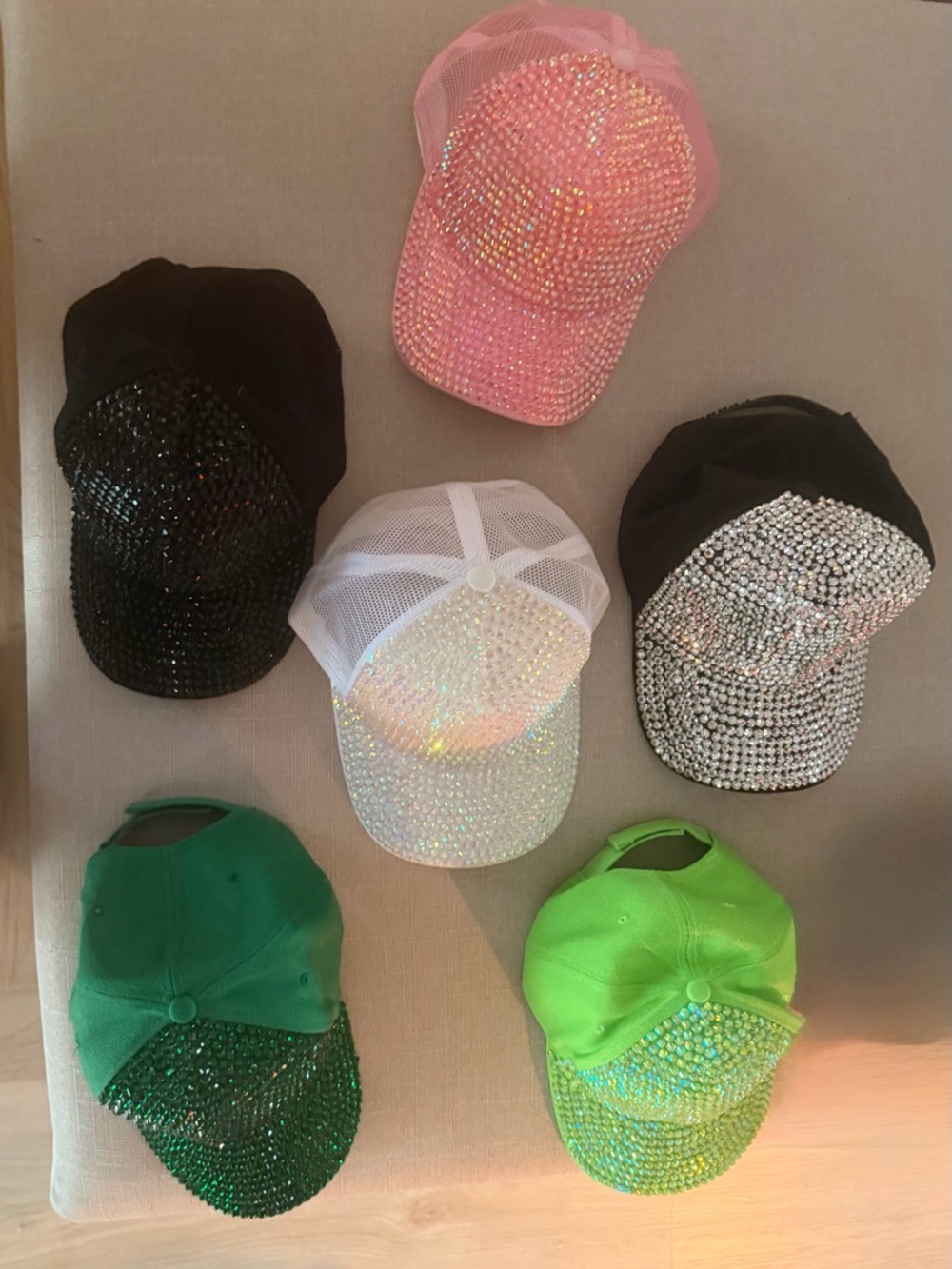 Sparkling Rhinestone Baseball Caps - Assorted Colors - Picture 3 of 3